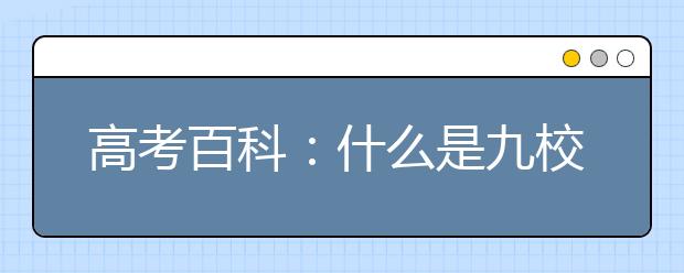 高考百科：什么是九校联盟（C9）
