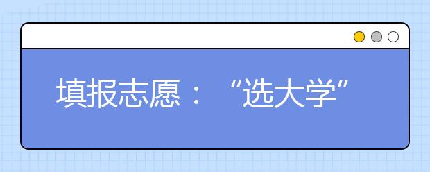 填報志愿：“選大學”還是選“專業(yè)”？