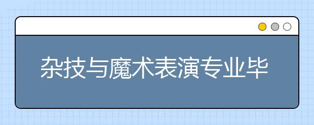 杂技与魔术表演专业毕业出来干什么？