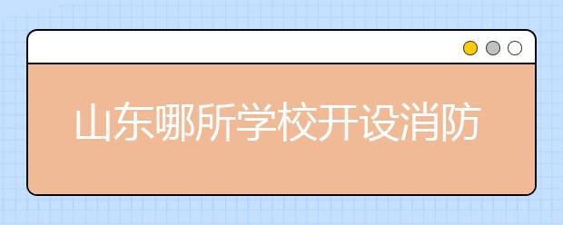 山东哪所学校开设消防专业？