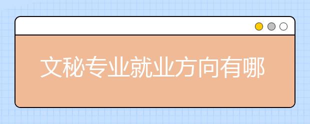 文秘專業(yè)就業(yè)方向有哪些？