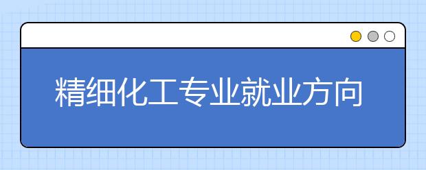 精細化工專業(yè)就業(yè)方向有哪些？