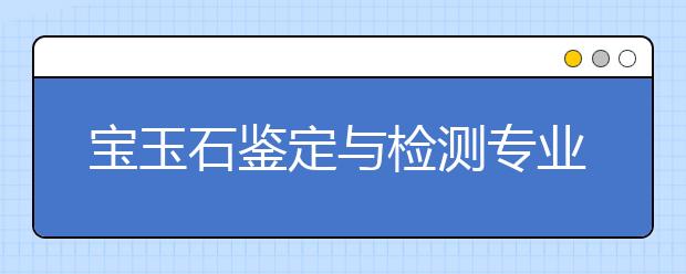 宝玉石鉴定与检测专业毕业出来干什么？