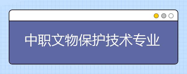 中職文物保護技術專業(yè)學出來有什么前途?