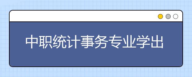 中职统计事务专业学出来有什么前途?