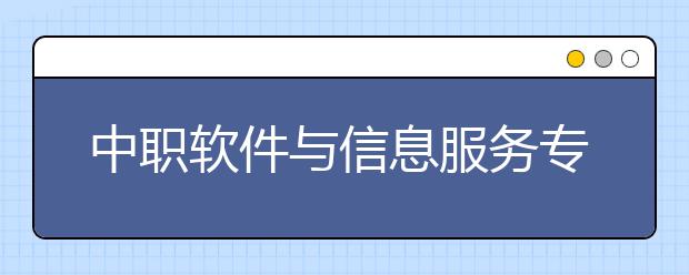 中职软件与信息服务专业学出来有什么前途?