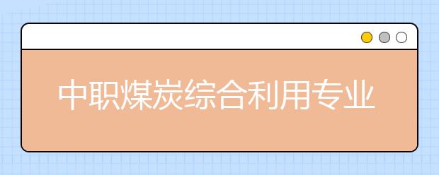 中职煤炭综合利用专业学出来有什么前途?