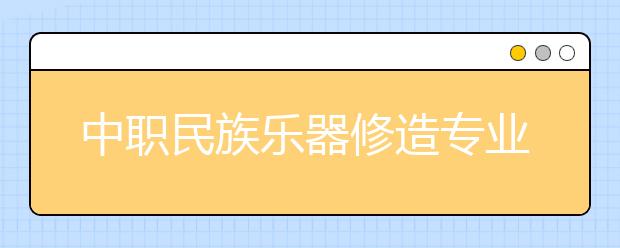 中職民族樂(lè)器修造專業(yè)主要學(xué)什么?