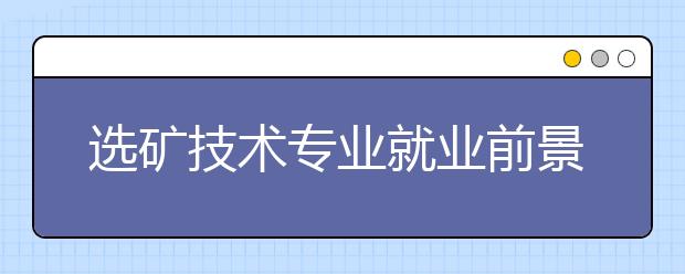 選礦技術(shù)專業(yè)就業(yè)前景分析