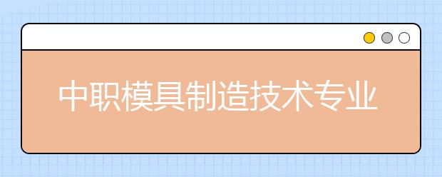 中职模具制造技术专业主要学什么?