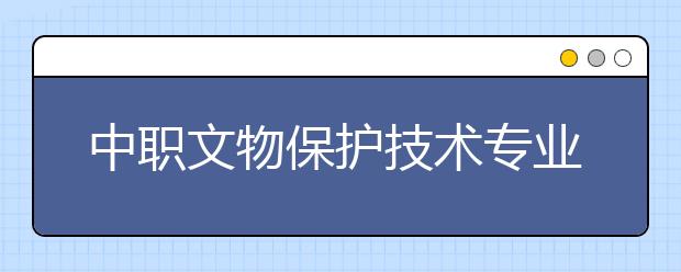 中職文物保護技術專業(yè)主要學什么?