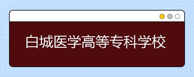 白城医学高等专科学校单招2020年单独招生成绩查询、网址入口