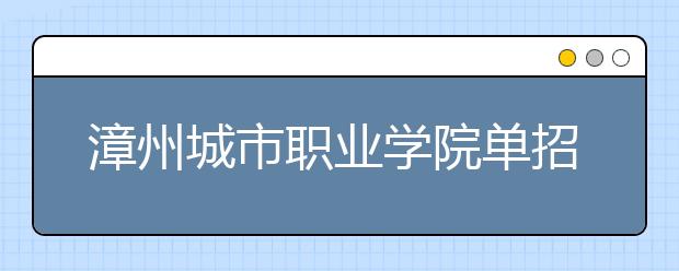 漳州城市职业学院单招2019年单独招生成绩查询、网址入口