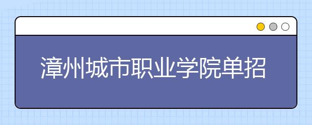 漳州城市职业学院单招2019年单独招生录取分数线