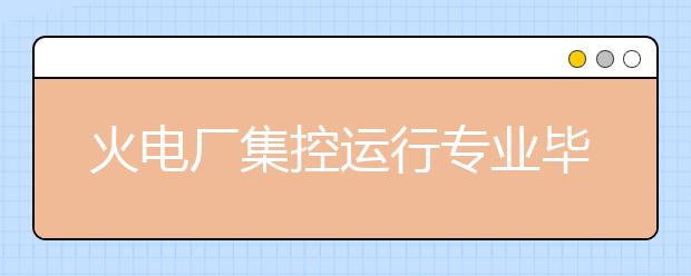 火電廠集控運(yùn)行專業(yè)畢業(yè)出來干什么？