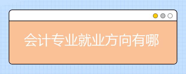 會計專業(yè)就業(yè)方向有哪些？