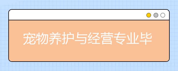 宠物养护与经营专业毕业出来干什么？