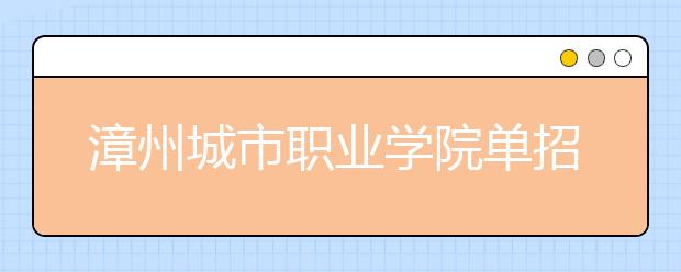 漳州城市职业学院单招2019年单独招生录取分数线