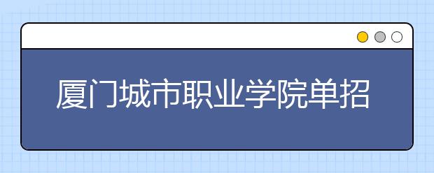 厦门城市职业学院单招2019年有哪些专业