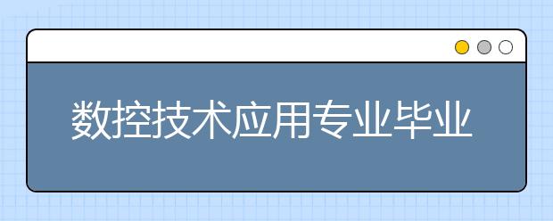 數(shù)控技術(shù)應(yīng)用專業(yè)畢業(yè)出來干什么？