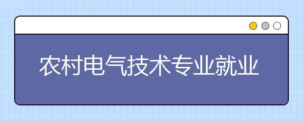 農(nóng)村電氣技術(shù)專業(yè)就業(yè)方向有哪些？