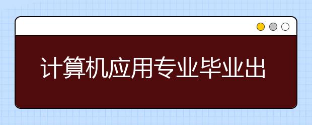 計算機應(yīng)用專業(yè)畢業(yè)出來干什么？