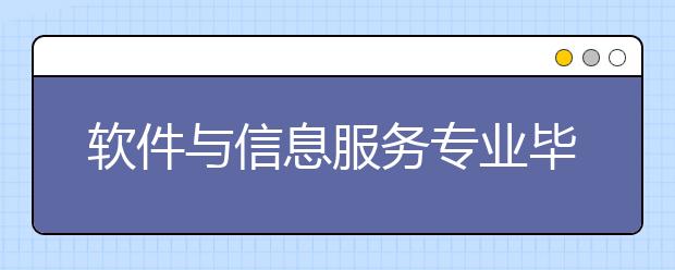 軟件與信息服務(wù)專業(yè)畢業(yè)出來干什么？