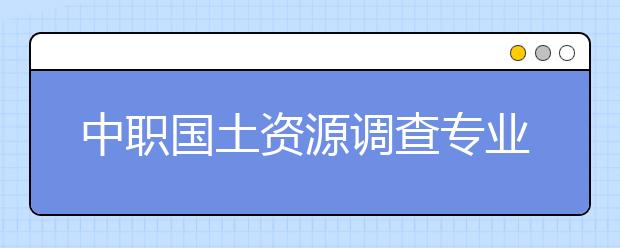 中職國土資源調(diào)查專業(yè)學(xué)出來有什么前途?