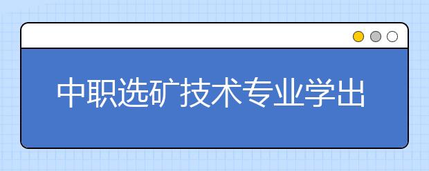 中職選礦技術(shù)專業(yè)學(xué)出來(lái)有什么前途?