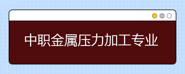 中職金屬壓力加工專業(yè)學(xué)出來(lái)有什么前途?