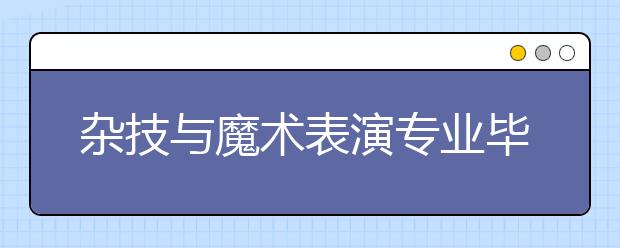 杂技与魔术表演专业毕业出来干什么？