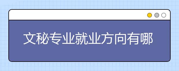 文秘專業(yè)就業(yè)方向有哪些？