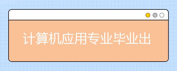 計(jì)算機(jī)應(yīng)用專業(yè)畢業(yè)出來(lái)干什么？