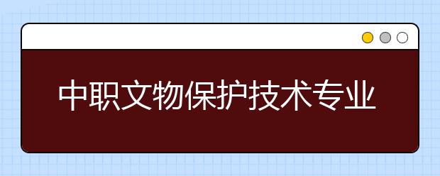 中職文物保護技術(shù)專業(yè)學出來有什么前途?