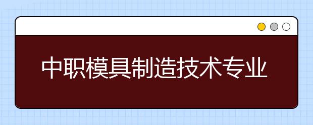 中职模具制造技术专业学出来有什么前途?