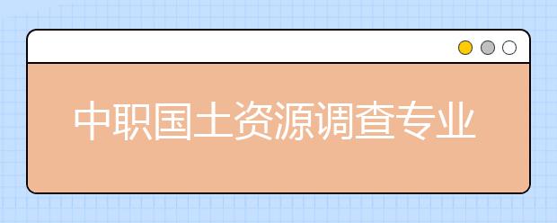 中職國土資源調(diào)查專業(yè)主要學(xué)什么?