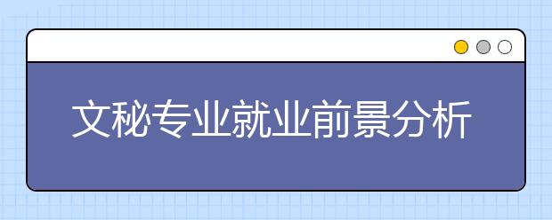 文秘專業(yè)就業(yè)前景分析