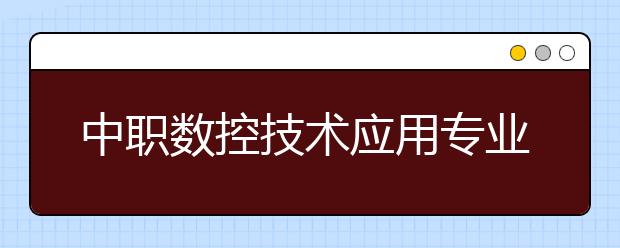 中职数控技术应用专业主要学什么?