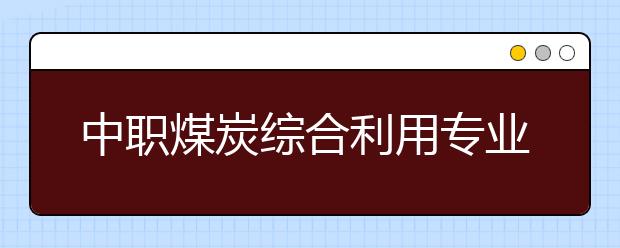 中职煤炭综合利用专业主要学什么?