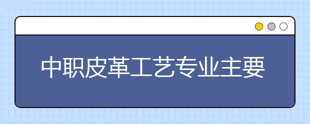 中職皮革工藝專業(yè)主要學(xué)什么?