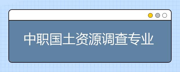 中職國土資源調(diào)查專業(yè)學(xué)出來有什么前途?