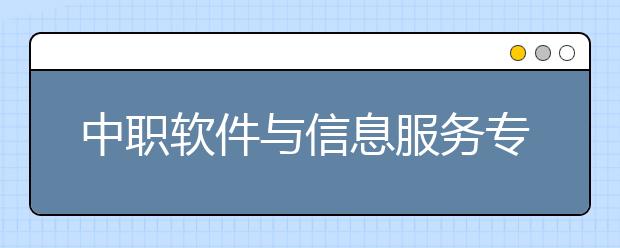 中职软件与信息服务专业学出来有什么前途?