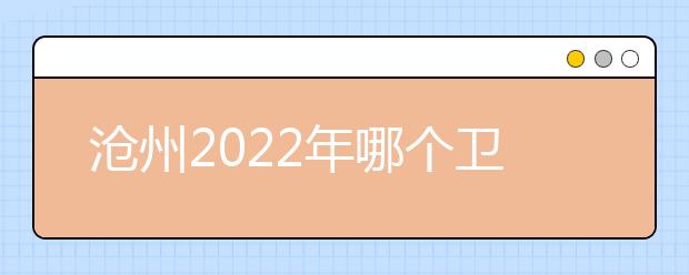 沧州2022年哪个卫校就业比较好