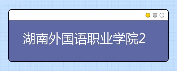 湖南外国语职业学院2021年招生代码