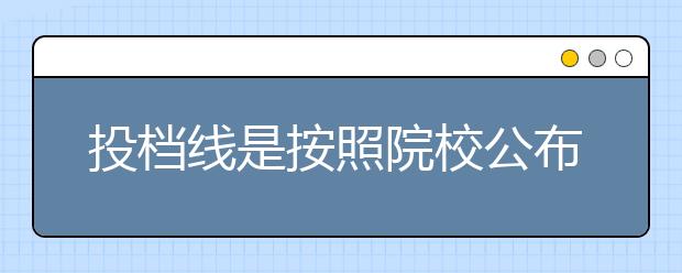 投档线是按照院校公布还是院校专业组公布？