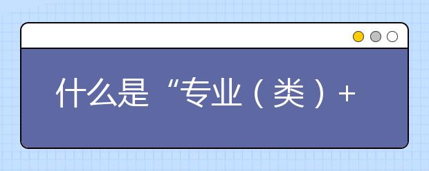 什么是“专业（类）+院校”志愿模式？