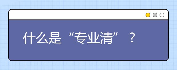 什么是“专业清”？