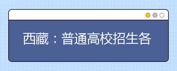 西藏：普通高校招生各批次累計錄取考生20766人