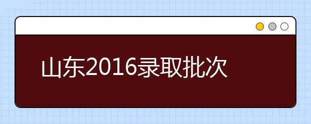 山东2019录取批次及填报志愿安排