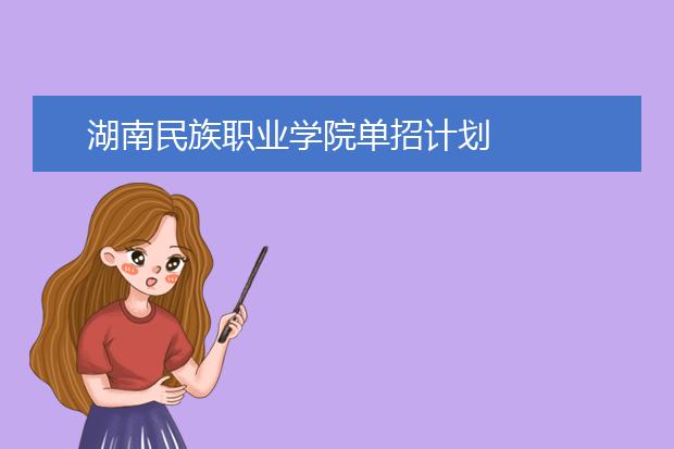 湖南民族职业学院单招计划